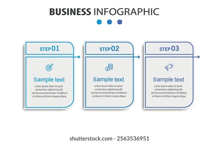 Modern business infographic template with 3 options or steps	
