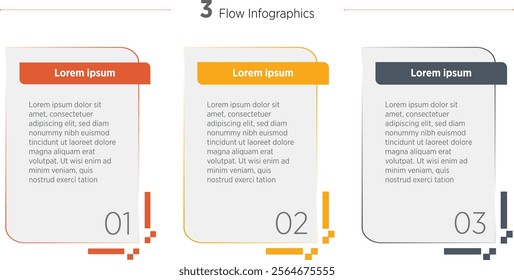 Modern Business infographic template. 3 Step timeline journey. Process diagram, 3 options on white background, Infographic elements vector illustration.