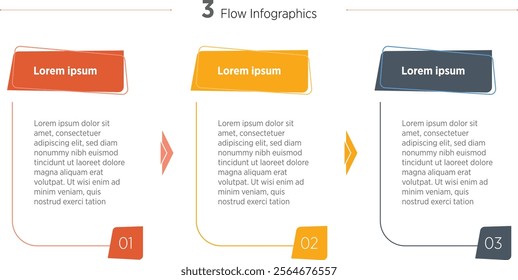 Modern Business infographic template. 3 Step timeline journey. Process diagram, 3 options on white background, Infographic elements vector illustration.