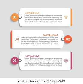 Modern business infographic template with 3 options or steps
