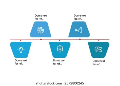 Modern Business Infographic Template – 5-Step Process Timeline  Vector Elements for Visualizing Strategy and Journey Flow.