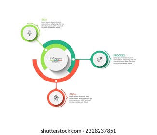 Modern business infographic template  colorful design with 3 step