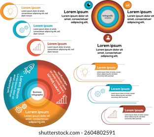 Modern Business Infographic Template with Data Visualization Elements