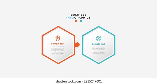 Modern business infographic template design with 2 step or options. Cool design for process diagram, presentations, workflow layout, banner, flow chart, wall information.Eps10 vector