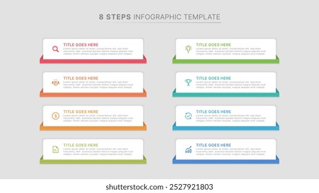 Design de Modelo de Infográfico de Negócios Moderno com 8 Pontos de Dados