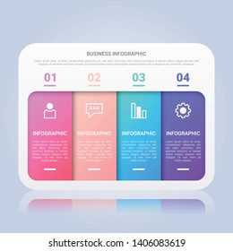 Modern Business Infographic Template with Four Steps Multicolor Label