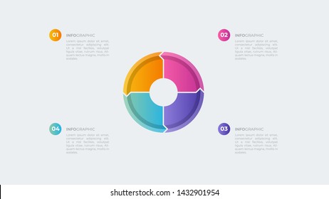 Modern Business Infographic template. full color design and 4 options or steps