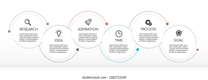 Modern Business Infographic template. with numbers 6 options or steps.