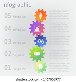 modern business infographic template, business process with timeline icon and options.