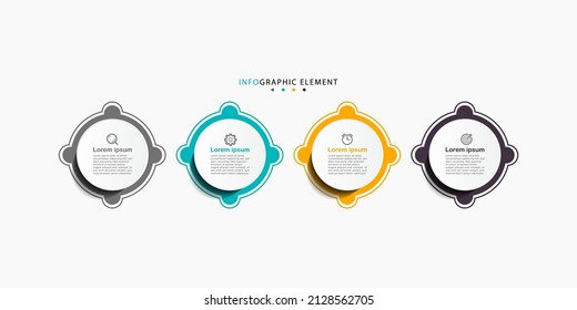 Modern business infographic template. Timeline process with 4 options or steps.Eps10 vector illustration.