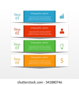 Template Timeline Infographic Colored Horizontal Numbered Stock Vector ...