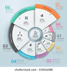 Modern Business Infographics Circle Origami Style Vector Illustration. Can Be Used For Workflow Layout, Banner, Diagram, Number Options, Step Up Options, Web Design.