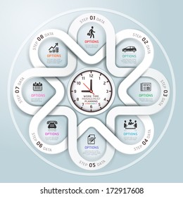 Modern business Infographics circle origami style. Vector illustration. can be used for workflow layout, banner, diagram, number options, step up options, web design.