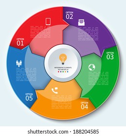 Modern business infographics circle. Vector illustration.