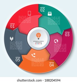 Modern business infographics circle. Vector illustration.