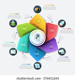 Modern business Infographics cycle origami style. Vector illustration. Can be used for workflow layout, banner, diagram, number, step up options, web design.