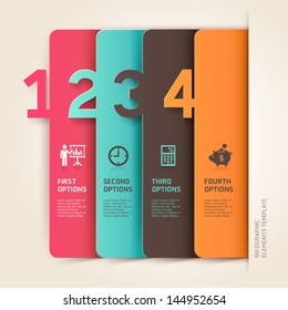 Modern business infographics number options template. Vector illustration. can be used for workflow layout, diagram, business step options, banner, web design