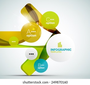 Modern business infographics. Shiny abstract geometric forms