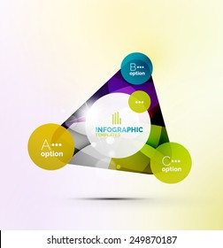 Modern business infographics. Shiny abstract geometric forms