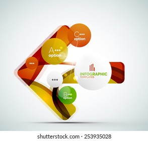 Modern business infographics. Shiny abstract geometric forms