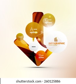 Modern business infographics. Shiny abstract geometric forms