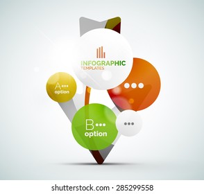 Modern business infographics. Shiny abstract geometric forms
