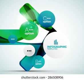 Modern business infographics. Shiny abstract geometric forms
