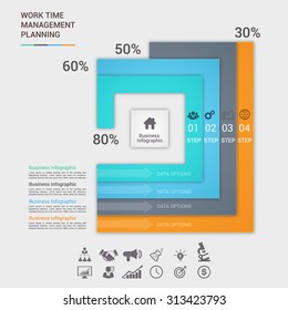 Modern business Infographics square origami style Vector illustration. can be used for workflow layout, banner, diagram, number options, step up options, web design