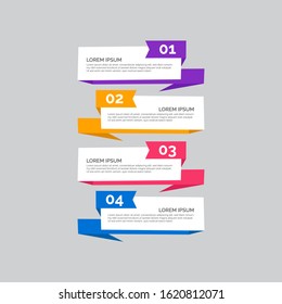 Modern Business infographics template with 4 steps, options. Info-graphic multi-color design element for presentation, workflow layout, diagram, website, advertising, marketing, corporate report.