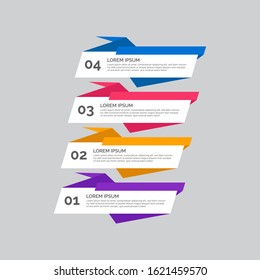 Modern Business infographics template with 4 steps, options. Info-graphic multi-color design element for presentation, workflow layout, diagram, website, advertising, marketing, corporate report.