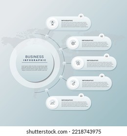  Modern business infographics template with 5 steps 