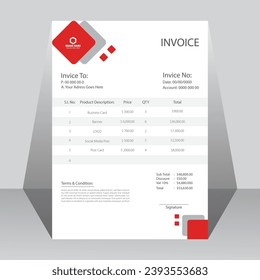 Modern business invoice design template. Bill form business invoice accounting.