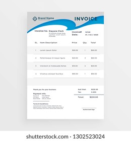 modern business invoice template design