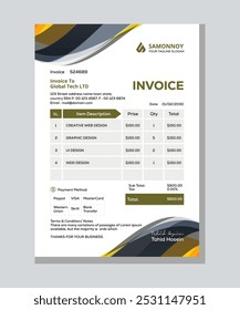 Modern business invoice template design bundle. Bill form business invoice vector. Corporate invoice template set, receipt tax or bill vector
