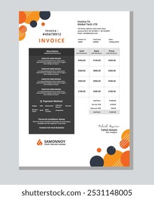Modern business invoice template design bundle. Bill form business invoice vector. Corporate invoice template set, receipt tax or bill vector