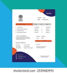 modern business invoice template design