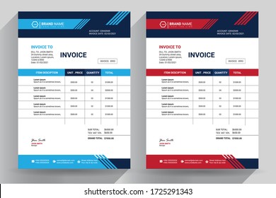 Modern business invoice template | vector illustration. 