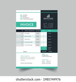 modern business invoice template vector