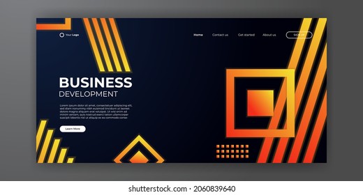 Modern business landing page abstract background. Web background template design with modern shape and simple technology concept. Vector illustration