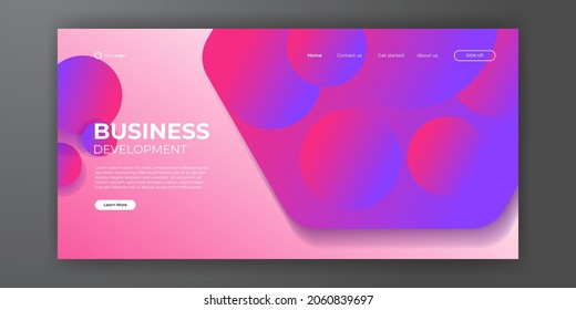 Modern business landing page abstract background. Web background template design with modern shape and simple technology concept. Vector illustration