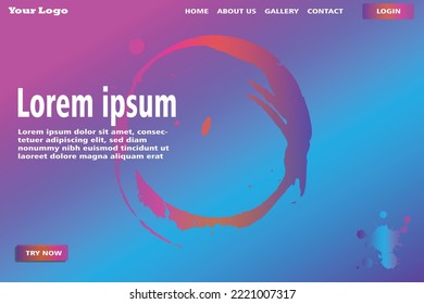 modern Business landing page, with blurred and gradient colour template