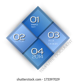 Modern business layout. Blue vector template with sample text.