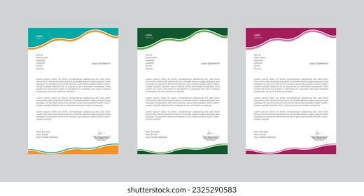 Modern business letter head design template