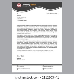 Modern business letterhead in abstract design	