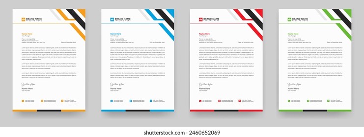 Modern business letterhead in abstract design template. Letter head Pad layout