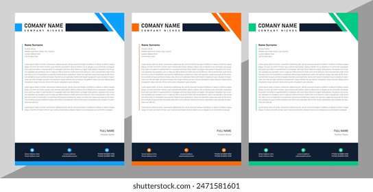 Modern business letterhead clean paper professional official corporate unique creative letter layout design template.minimal company identity document concept print presentation vector illustration 