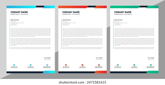 Modern business letterhead clean paper professional official corporate unique creative letter layout design template.minimal company identity document concept print presentation vector illustration 