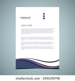 modern business letterhead color purple vector illustration