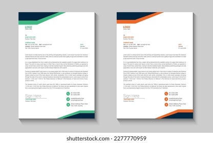 Modern business letterhead design template