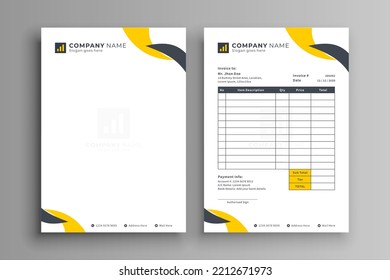Modern Business Letterhead and Invoice Design Template